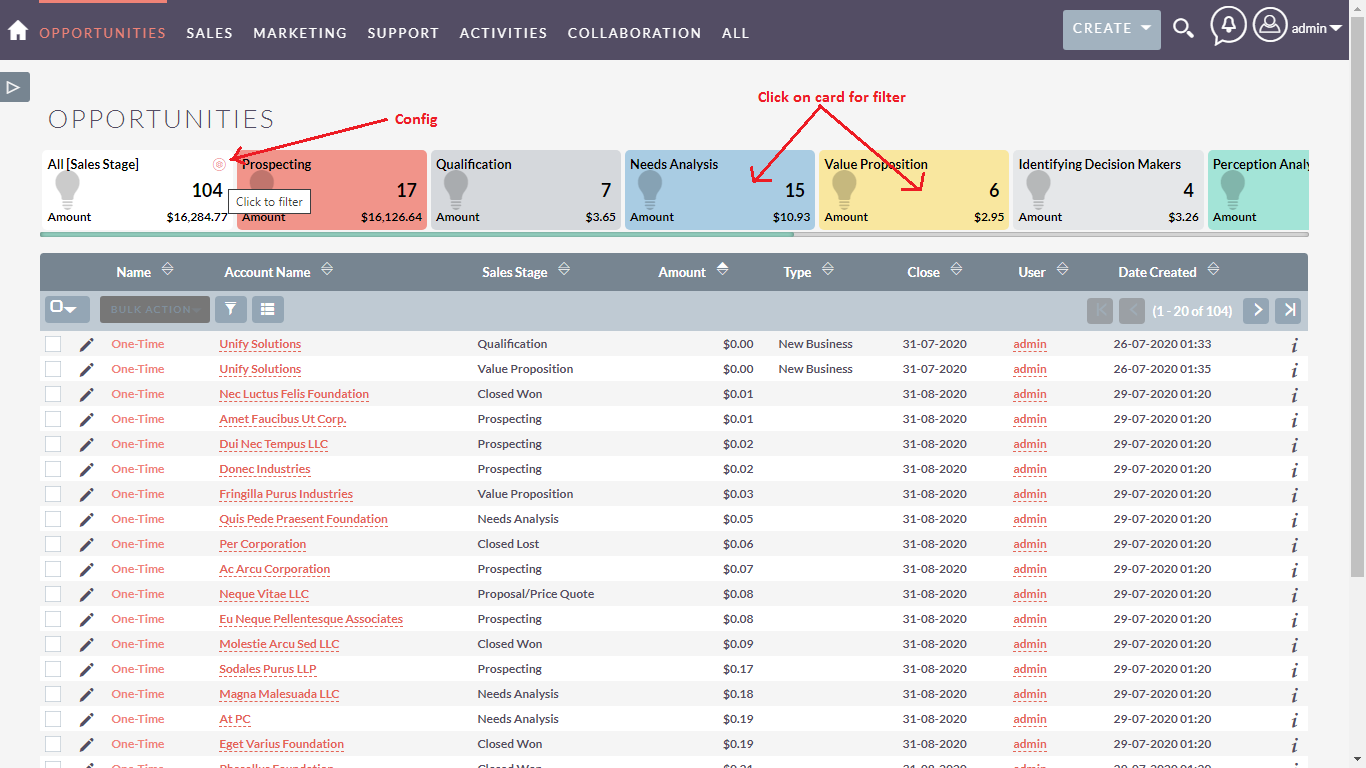 Scorecard add-on for SuiteCRM Filter