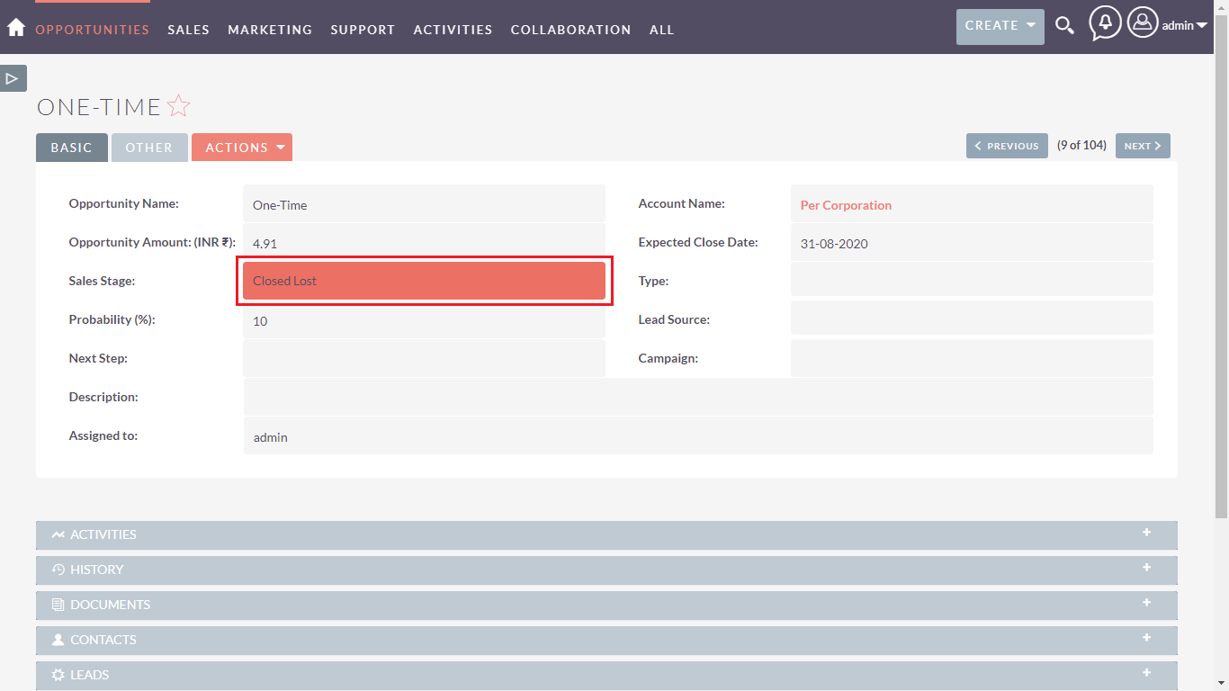 Scorecard add-on for SuiteCRM Detail View