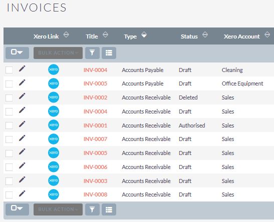 Suite to Xero integration invoices