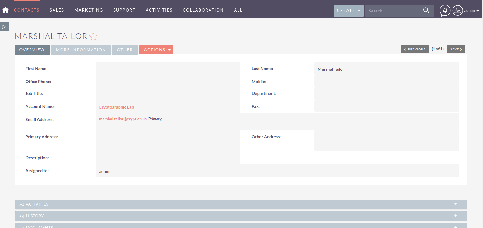 SuiteCRM Freshdesk Integration create contact