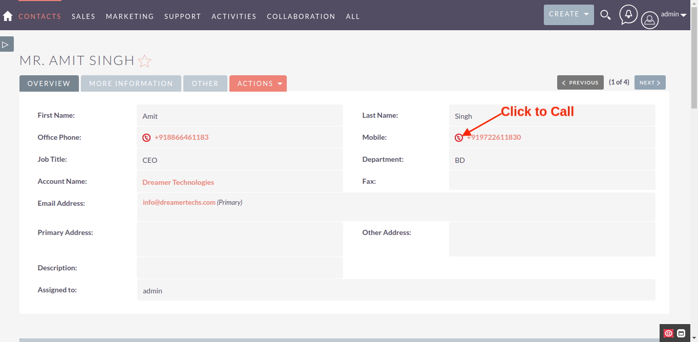 Twilio Call Integration for SuiteCRM click to call