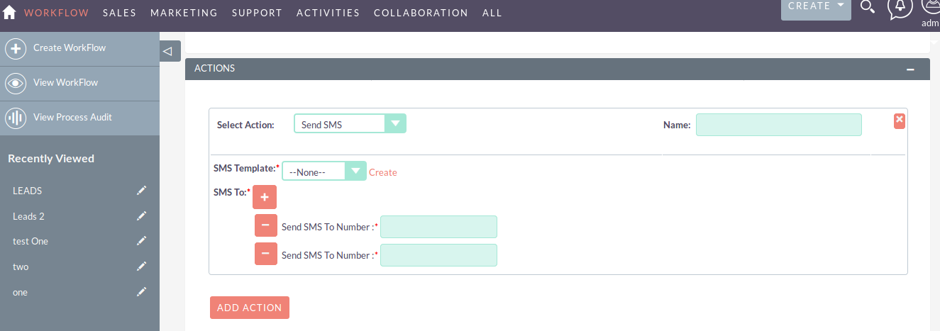 Send SMS in SuiteCRM Workflows