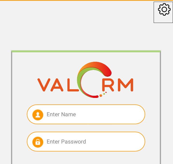 ValCRM Mobile App for SuiteCRM login screen